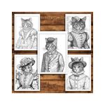 Carti si Birotica - Carti - Carti pentru copii - Carti de colorat - Carte de colorat pentru relaxare si antistres, 50 de ilustratii, Victorian Cats, 106 pagini, A5 - Infinity.ro