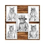 Carti si Birotica - Carti - Carti pentru copii - Carti de colorat - Carte de colorat pentru relaxare si antistres, 50 de ilustratii, Victorian Cats, 106 pagini, A5 - Infinity.ro