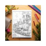 Carti si Birotica - Carti - Carti pentru copii - Carti de colorat - Carte de colorat pentru relaxare si antistres, 50 de ilustratii, Trenuri Steampunk, 106 pagini, A5 - Infinity.ro