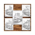 Carti si Birotica - Carti - Carti pentru copii - Carti de colorat - Carte de colorat pentru relaxare si antistres, 50 de ilustratii, Trenuri Steampunk, 106 pagini, A5 - Infinity.ro