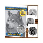 Carti si Birotica - Carti - Carti pentru copii - Carti de colorat - Carte de colorat stil Spiroglyphic, 25 de ilustratii Cats and Dogs, 56 pagini, A5 - Infinity.ro