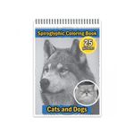 Carti si Birotica - Carti - Carti pentru copii - Carti de colorat - Carte de colorat stil Spiroglyphic, 25 de ilustratii Cats and Dogs, 56 pagini, A5 - Infinity.ro