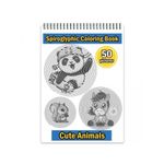 Carti si Birotica - Carti - Carti pentru copii - Carti de colorat - Carte de colorat stil Spiroglyphic, 50 de ilustratii Cute Animals, 106 pagini, A5 - Infinity.ro