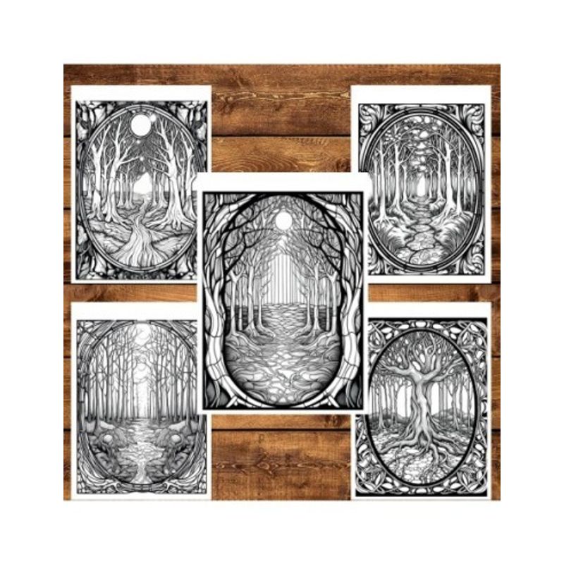 Carti si Birotica - Carti - Carti pentru copii - Carti de colorat - Carte de colorat pentru relaxare si antistres, 50 de ilustratii, Vitralii cu natura, 106 pagini, A5 - Infinity.ro