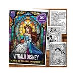 Carti si Birotica - Carti - Carti pentru copii - Carti de colorat - Carte de colorat pentru relaxare si antistres, 50 de ilustratii, Vitralii Disney, 106 pagini, A5 - Infinity.ro