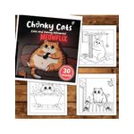Carti si Birotica - Carti - Carti pentru copii - Carti de colorat - Carte de colorat, 30 de ilustratii Chunky Cats, 106 pagini, A5 - Infinity.ro