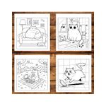 Carti si Birotica - Carti - Carti pentru copii - Carti de colorat - Carte de colorat, 30 de ilustratii Chunky Cats, 106 pagini, A5 - Infinity.ro