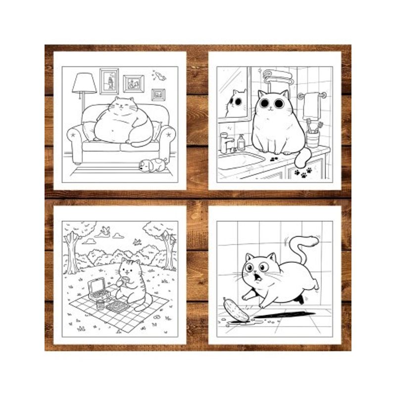 Carti si Birotica - Carti - Carti pentru copii - Carti de colorat - Carte de colorat, 30 de ilustratii Chunky Cats, 106 pagini, A5 - Infinity.ro