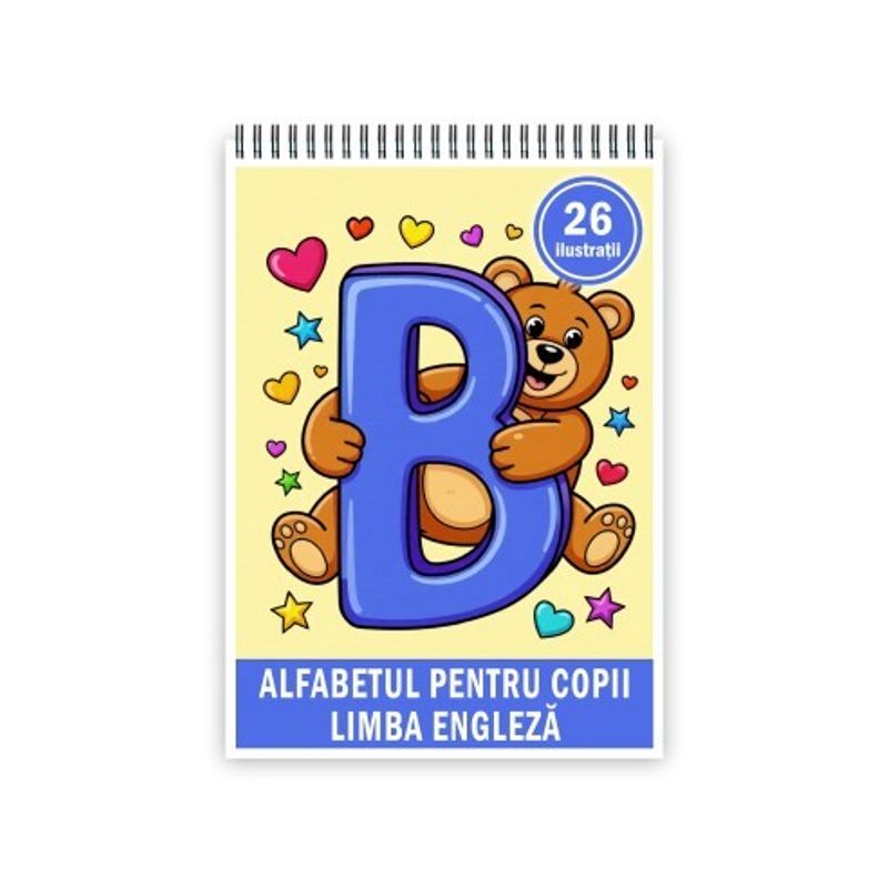 Carti si Birotica - Carti - Carti pentru copii - Carti de colorat - Carte de colorat, 26 de ilustratii Alfabetul pentru copii - Engleza, 58 pagini, A5 - Infinity.ro