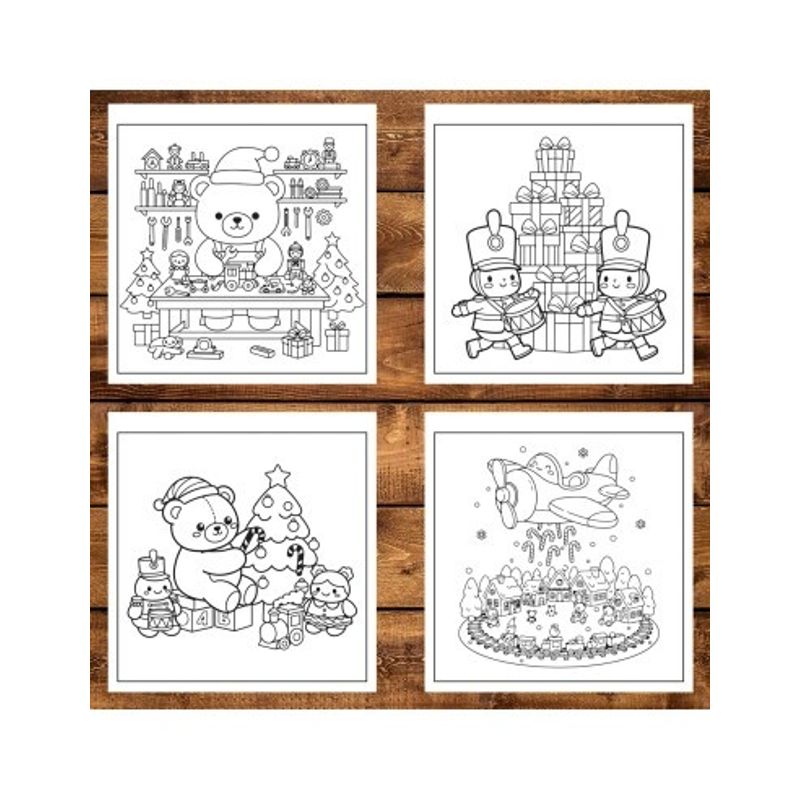Carti si Birotica - Carti - Carti pentru copii - Carti de colorat - Carte de colorat, 30 de ilustratii Christmas Toyland, 66 pagini, A5 - Infinity.ro