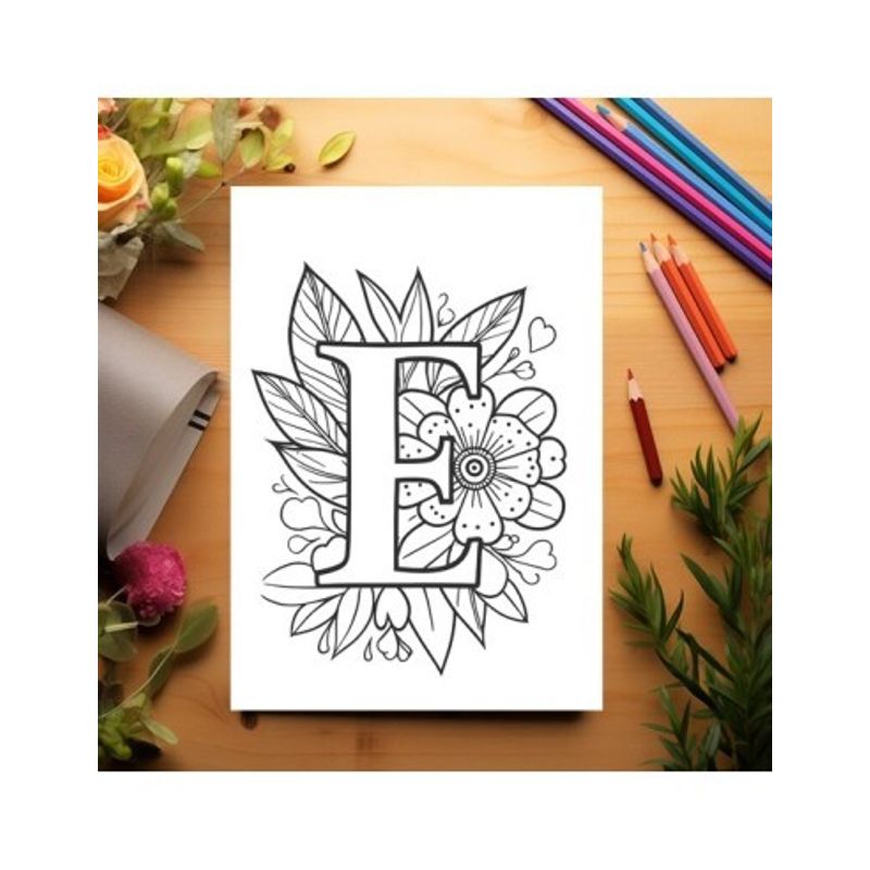 Carti si Birotica - Carti - Carti pentru copii - Carti de colorat - Carte de colorat, 26 de ilustratii Alfabet Floral, 58 pagini, A5 - Infinity.ro