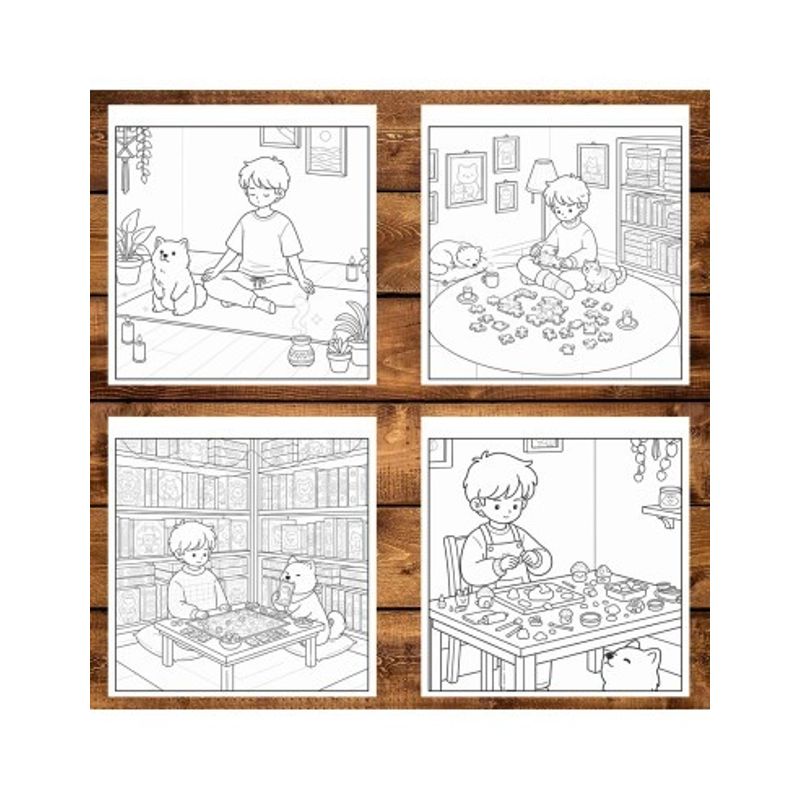 Carti si Birotica - Carti - Carti pentru copii - Carti de colorat - Carte de colorat, 30 de ilustratii Cozy Boy, 66 pagini, A5 - Infinity.ro