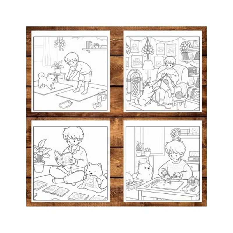 Carti si Birotica - Carti - Carti pentru copii - Carti de colorat - Carte de colorat, 30 de ilustratii Cozy Boy, 66 pagini, A5 - Infinity.ro