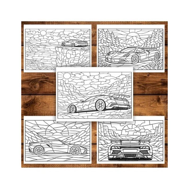 Carti si Birotica - Carti - Carti pentru copii - Carti de colorat - Carte de colorat, 30 de ilustratii Mozaicuri cu Masini, 66 pagini, A5 - Infinity.ro