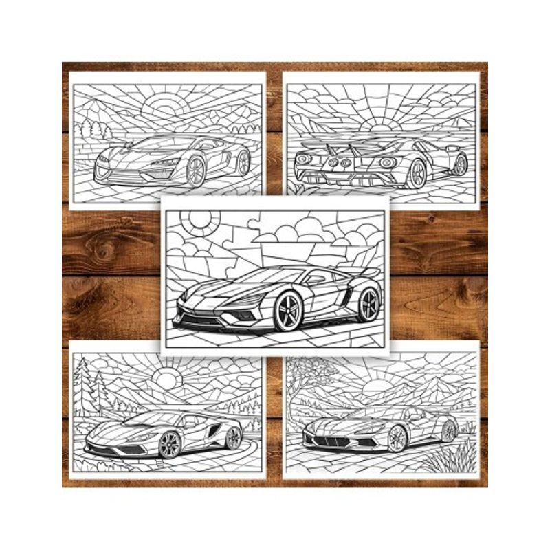 Carti si Birotica - Carti - Carti pentru copii - Carti de colorat - Carte de colorat, 30 de ilustratii Mozaicuri cu Masini, 66 pagini, A5 - Infinity.ro
