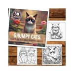 Carti si Birotica - Carti - Carti pentru copii - Carti de colorat - Carte de colorat, 30 de ilustratii, Grumpy Cats, 66 pagini, A5 - Infinity.ro