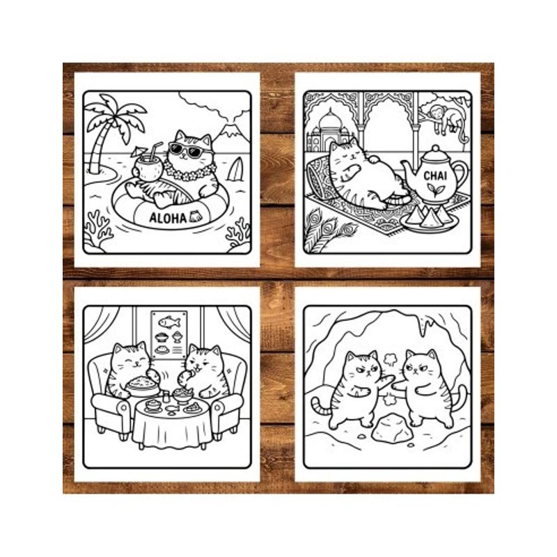 Carti si Birotica - Carti - Carti pentru copii - Carti de colorat - Carte de colorat, 30 de ilustratii Pudgy Cat Moments, 66 pagini, A5 - Infinity.ro