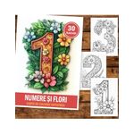 Carti si Birotica - Carti - Carti pentru copii - Carti de colorat - Carte de colorat, 30 de ilustratii Numere si Flori, 66 pagini, A5 - Infinity.ro