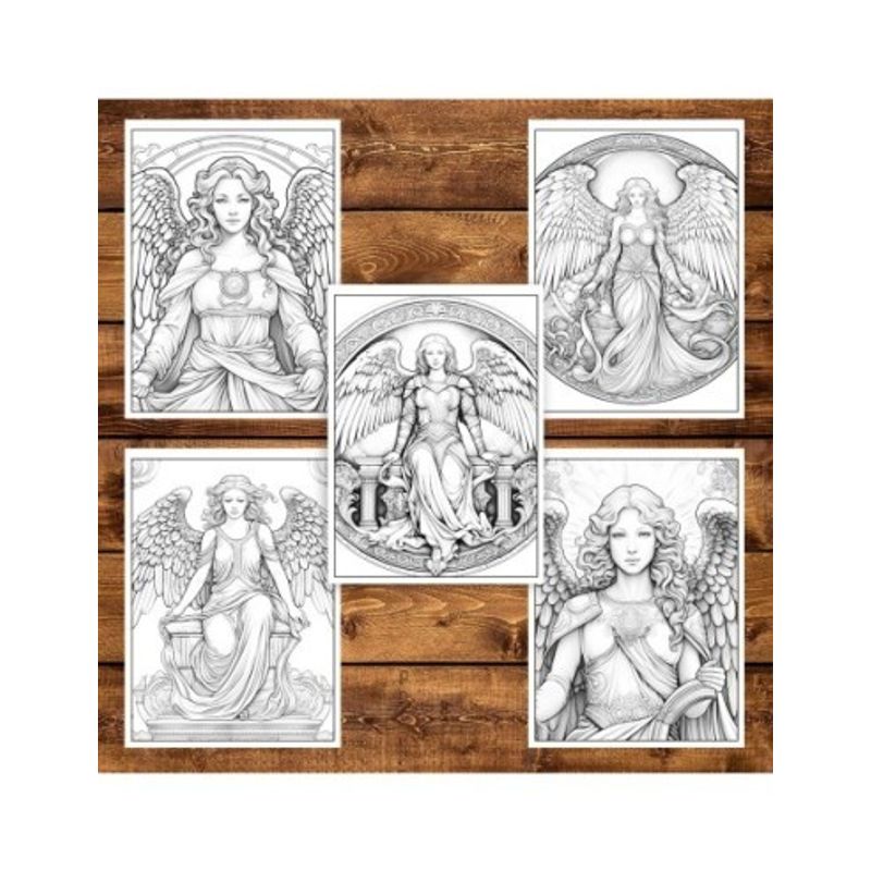 Carti si Birotica - Carti - Carti pentru copii - Carti de colorat - Carte de colorat, 35 de ilustratii, Ingeri, 70 pagini, A5 - Infinity.ro