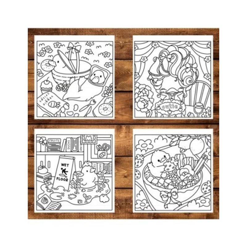 Carti si Birotica - Carti - Carti pentru copii - Carti de colorat - Carte de colorat, 31 de ilustratii Quacky Days, 68 pagini, A5 - Infinity.ro