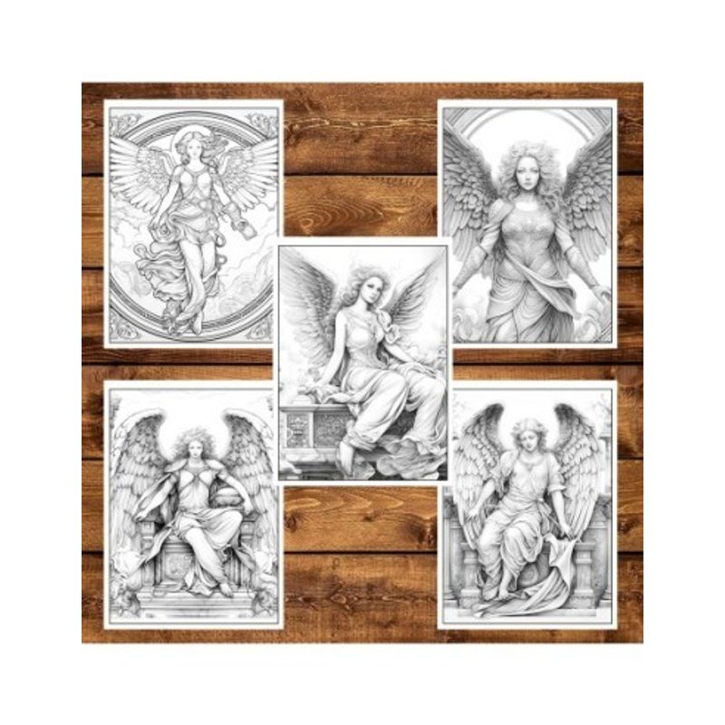 Carti si Birotica - Carti - Carti pentru copii - Carti de colorat - Carte de colorat, 35 de ilustratii, Ingeri, 70 pagini, A5 - Infinity.ro