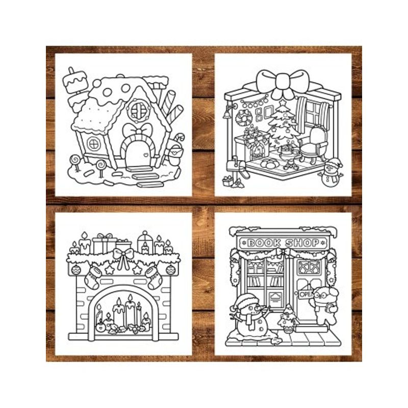 Carti si Birotica - Carti - Carti pentru copii - Carti de colorat - Carte de colorat, 39 de ilustratii Christmas Corner, 84 pagini, A5 - Infinity.ro