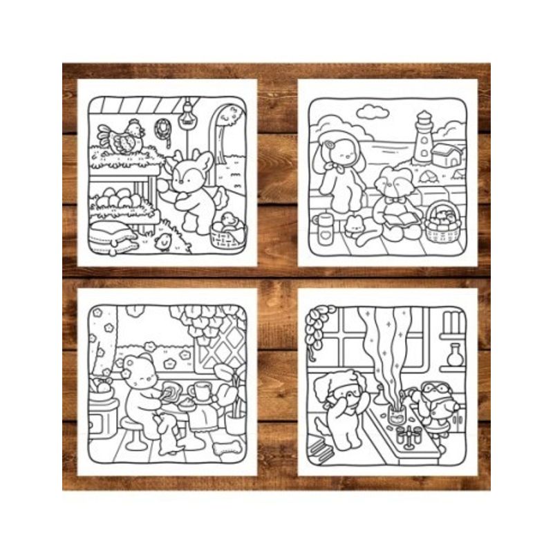 Carti si Birotica - Carti - Carti pentru copii - Carti de colorat - Carte de colorat, 40 de ilustratii Calm Days, 86 pagini, A5 - Infinity.ro