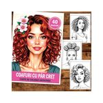 Carti si Birotica - Carti - Carti pentru copii - Carti de colorat - Carte de colorat, 40 de ilustratii Coafuri cu par cret, 86 pagini, A5 - Infinity.ro