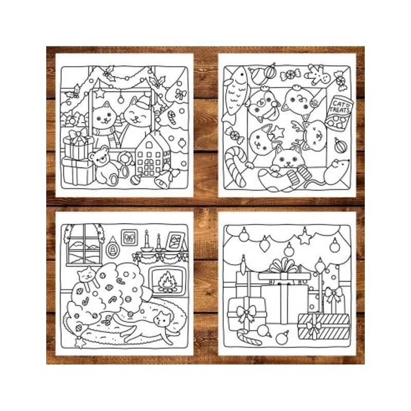 Carti si Birotica - Carti - Carti pentru copii - Carti de colorat - Carte de colorat, 40 de ilustratii Cute Christmas Cats, 86 pagini, A5 - Infinity.ro