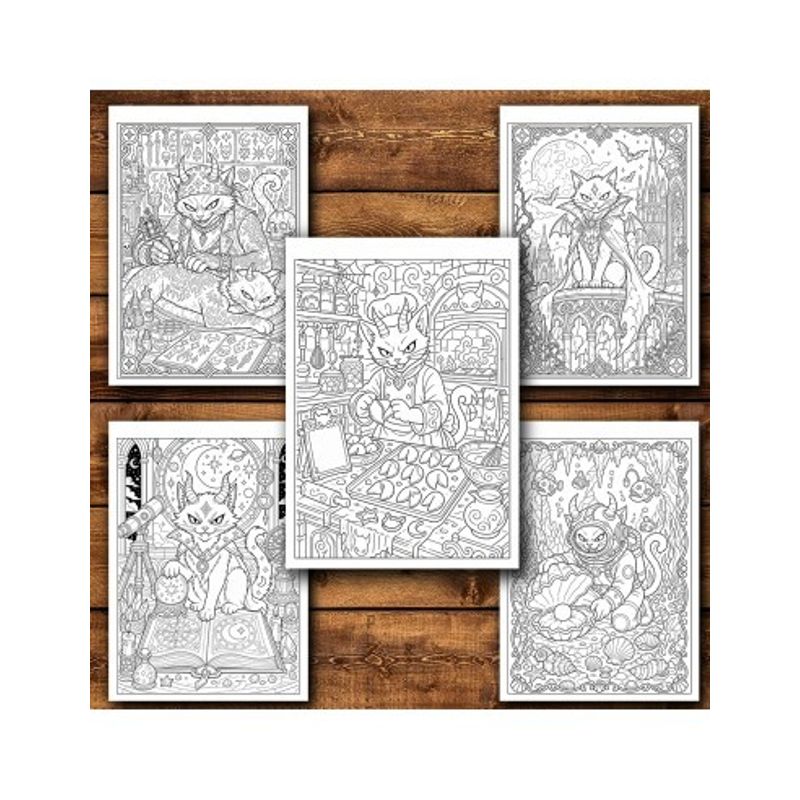 Carti si Birotica - Carti - Carti pentru copii - Carti de colorat - Carte de colorat, 40 de ilustratii Demonic Kitties - Volumul I, 86 pagini, A5 - Infinity.ro
