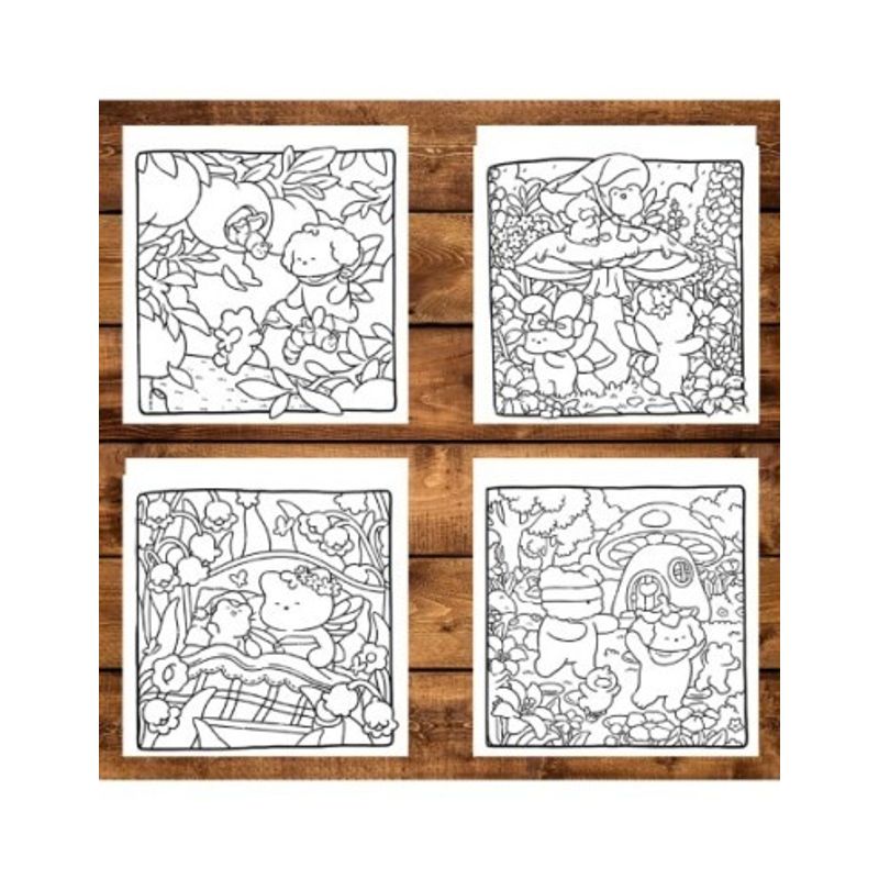 Carti si Birotica - Carti - Carti pentru copii - Carti de colorat - Carte de colorat, 40 de ilustratii Cozy Fantasy, 86 pagini, A5 - Infinity.ro