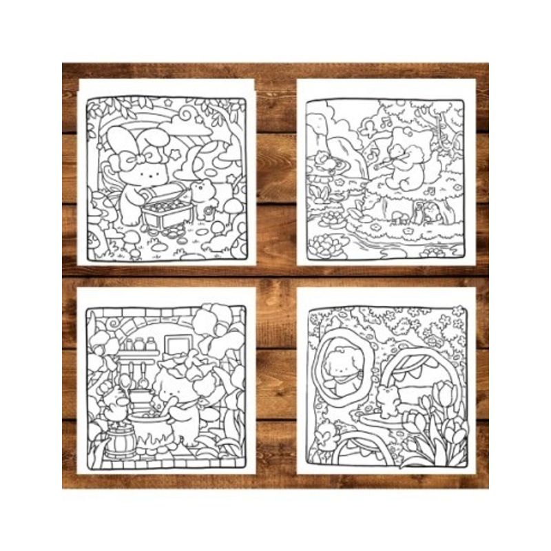 Carti si Birotica - Carti - Carti pentru copii - Carti de colorat - Carte de colorat, 40 de ilustratii Cozy Fantasy, 86 pagini, A5 - Infinity.ro