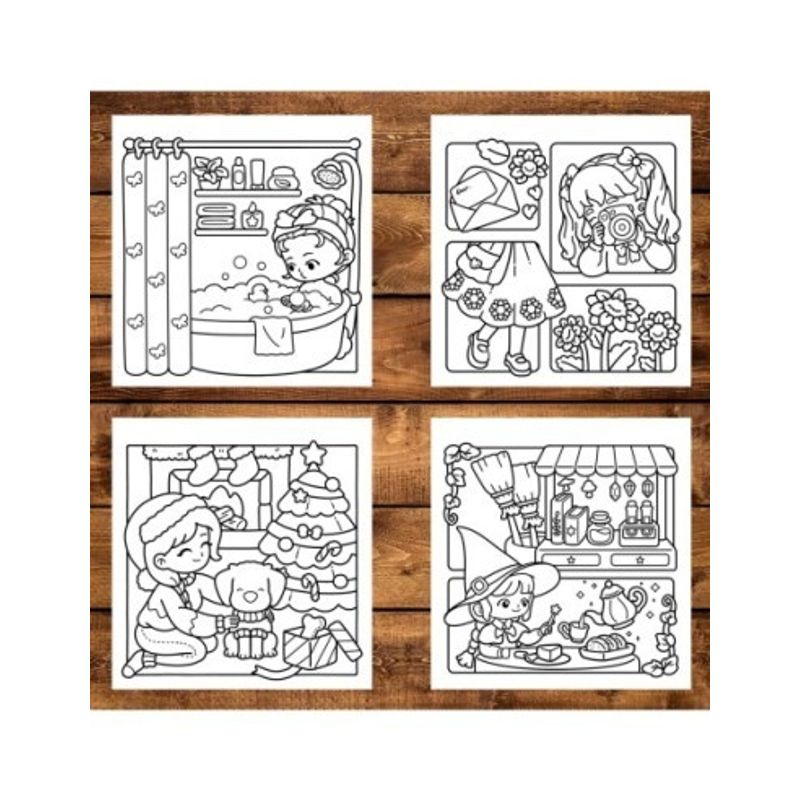Carti si Birotica - Carti - Carti pentru copii - Carti de colorat - Carte de colorat, 40 de ilustratii Girl Spaces, 86 pagini, A5 - Infinity.ro