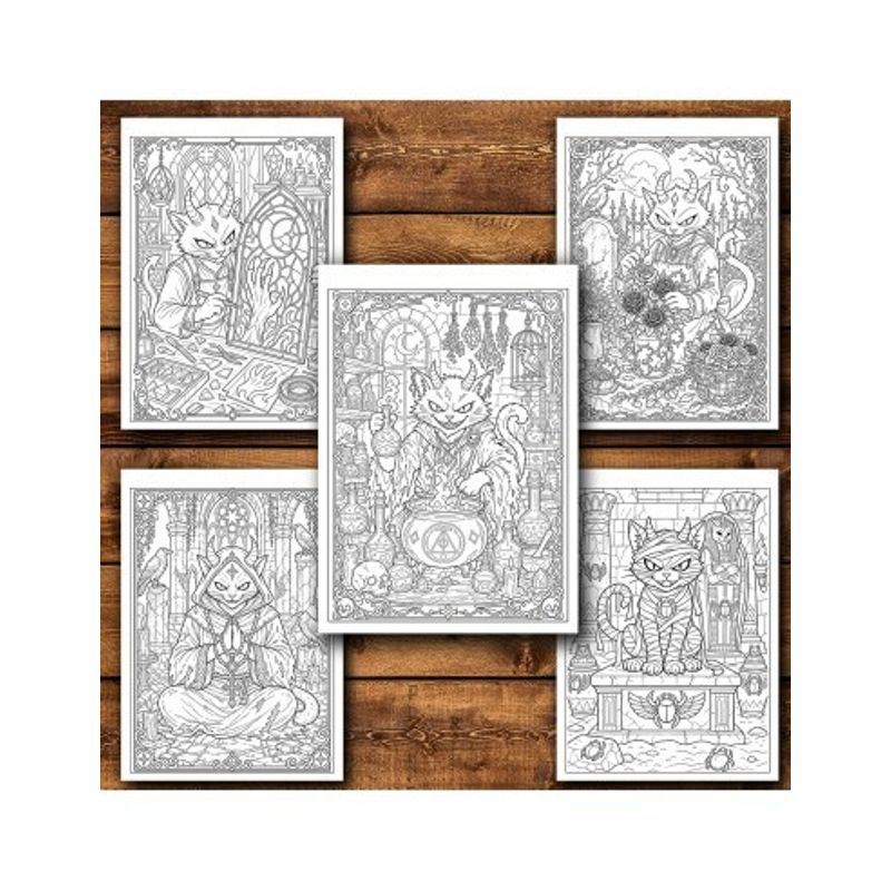 Carti si Birotica - Carti - Carti pentru copii - Carti de colorat - Carte de colorat, 40 de ilustratii Demonic Kitties - Volumul II, 86 pagini, A5 - Infinity.ro
