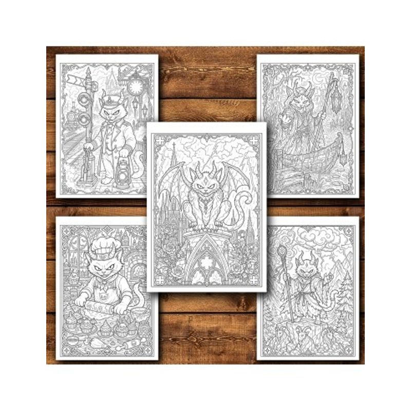 Carti si Birotica - Carti - Carti pentru copii - Carti de colorat - Carte de colorat, 40 de ilustratii Demonic Kitties - Volumul II, 86 pagini, A5 - Infinity.ro