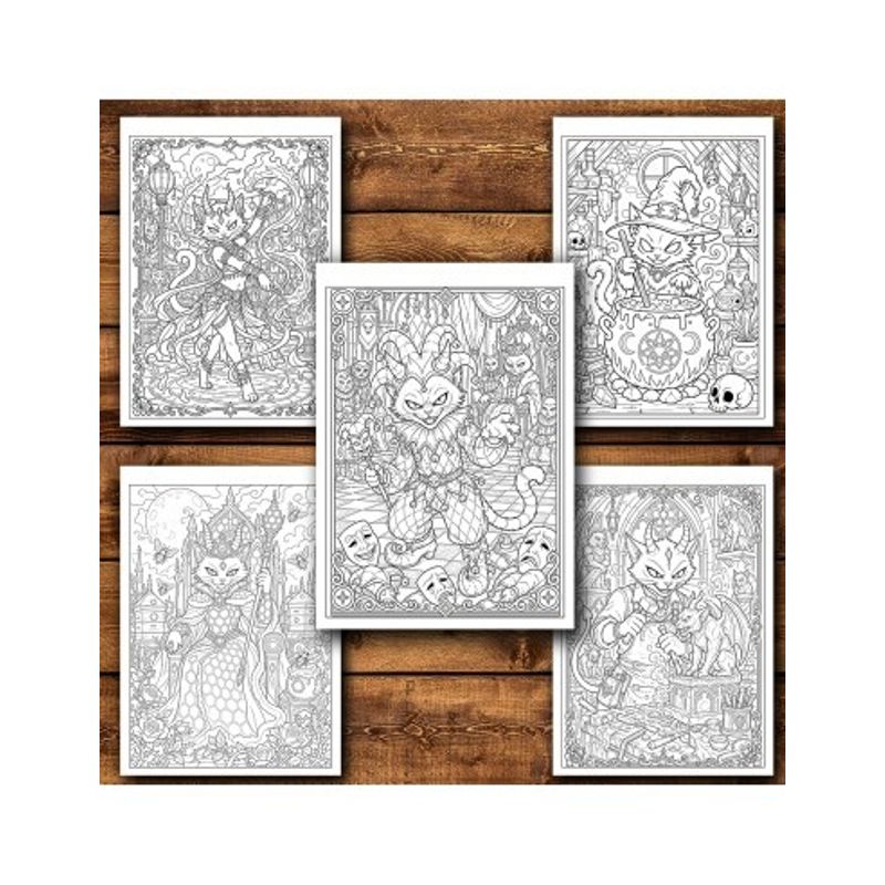 Carti si Birotica - Carti - Carti pentru copii - Carti de colorat - Carte de colorat, 40 de ilustratii Demonic Kitties - Volumul III, 86 pagini, A5 - Infinity.ro