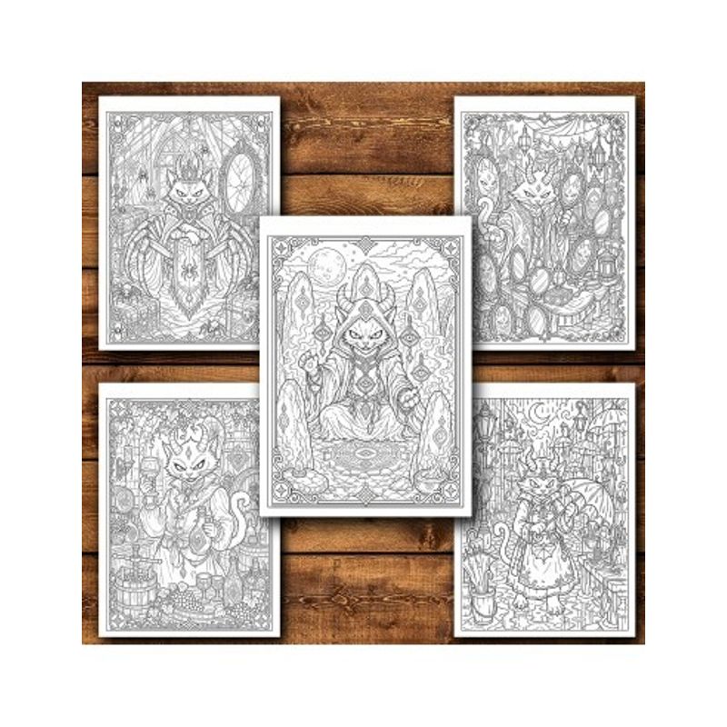 Carti si Birotica - Carti - Carti pentru copii - Carti de colorat - Carte de colorat, 40 de ilustratii Demonic Kitties - Volumul III, 86 pagini, A5 - Infinity.ro