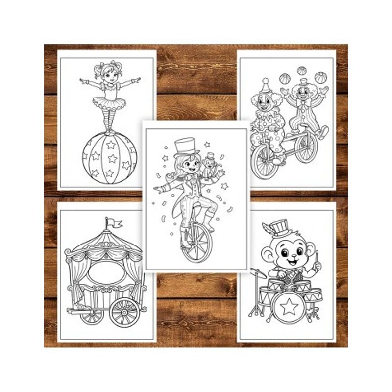 Carti si Birotica - Carti - Carti pentru copii - Carti de colorat - Carte de colorat, 40 de ilustratii Distractie la circ, 86 pagini, A5 - Infinity.ro