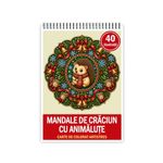 Carti si Birotica - Carti - Carti pentru copii - Carti de colorat - Carte de colorat, 40 de ilustratii Mandale de Craciun cu Animalute, 86 pagini, A5 - Infinity.ro