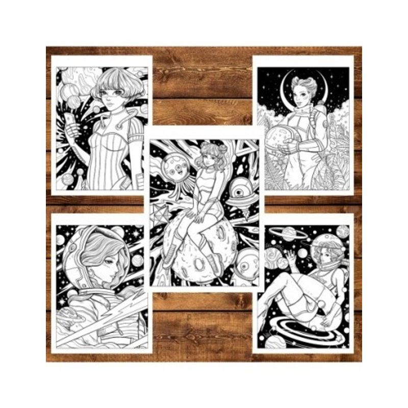 Carti si Birotica - Carti - Carti pentru copii - Carti de colorat - Carte de colorat, 40 de ilustratii, Galaxy Queen, 86 pagini, A5 - Infinity.ro