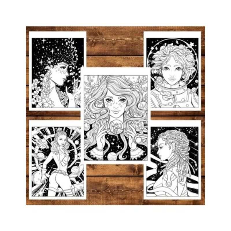 Carti si Birotica - Carti - Carti pentru copii - Carti de colorat - Carte de colorat, 40 de ilustratii, Galaxy Queen, 86 pagini, A5 - Infinity.ro