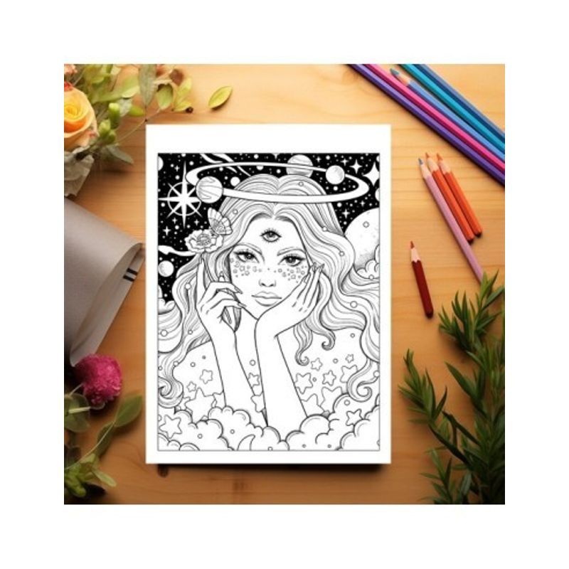 Carti si Birotica - Carti - Carti pentru copii - Carti de colorat - Carte de colorat, 40 de ilustratii, Galaxy Queen, 86 pagini, A5 - Infinity.ro
