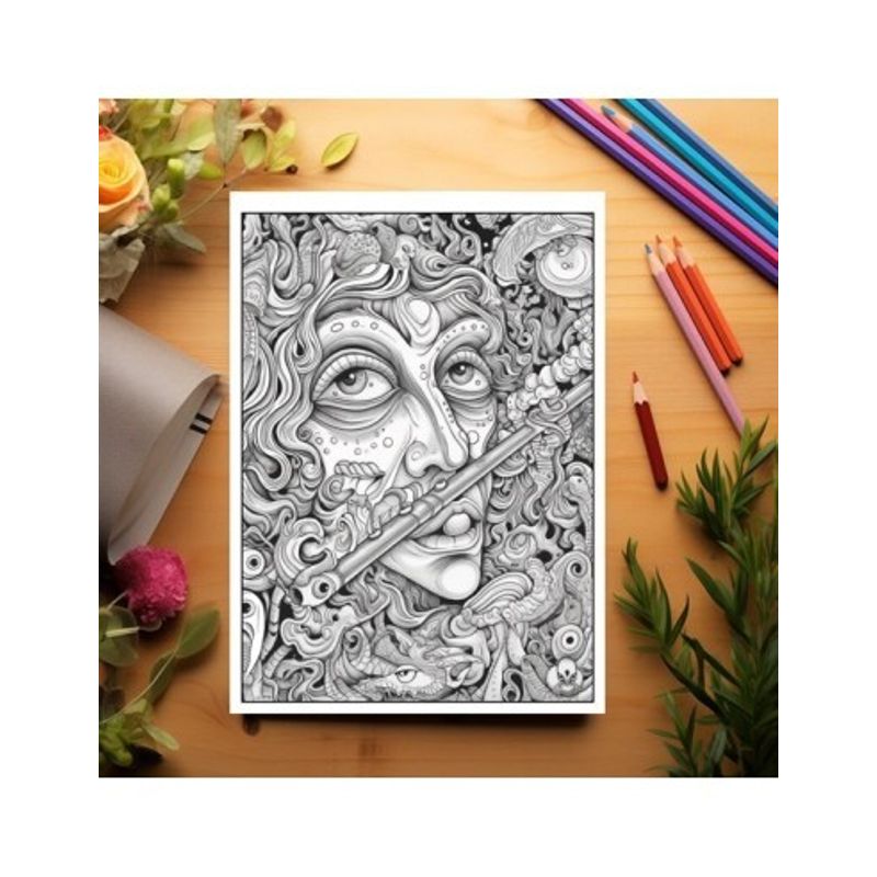 Carti si Birotica - Carti - Carti pentru copii - Carti de colorat - Carte de colorat, 40 de ilustratii, Psychedelia, 86 pagini, A5 - Infinity.ro