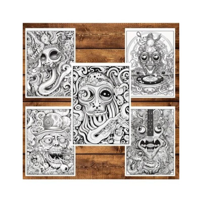 Carti si Birotica - Carti - Carti pentru copii - Carti de colorat - Carte de colorat, 40 de ilustratii, Psychedelia, 86 pagini, A5 - Infinity.ro