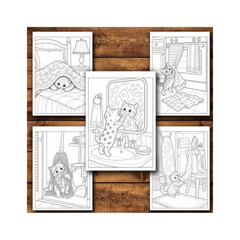 Carti si Birotica - Carti - Carti pentru copii - Carti de colorat - Carte de colorat, 40 de ilustratii Pisicute Obraznice - Volumul II, 86 pagini, A5 - Infinity.ro
