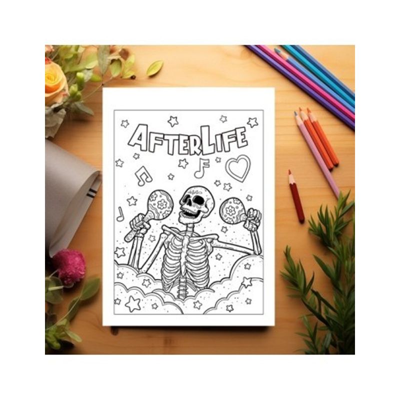 Carti si Birotica - Carti - Carti pentru copii - Carti de colorat - Carte de colorat, 40 de ilustratii, Afterlife, 86 pagini, A5 - Infinity.ro