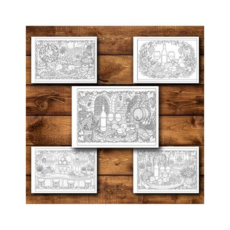 Carti si Birotica - Carti - Carti pentru copii - Carti de colorat - Carte de colorat, 40 de ilustratii Wine O'Clock, 86 pagini, A5 - Infinity.ro