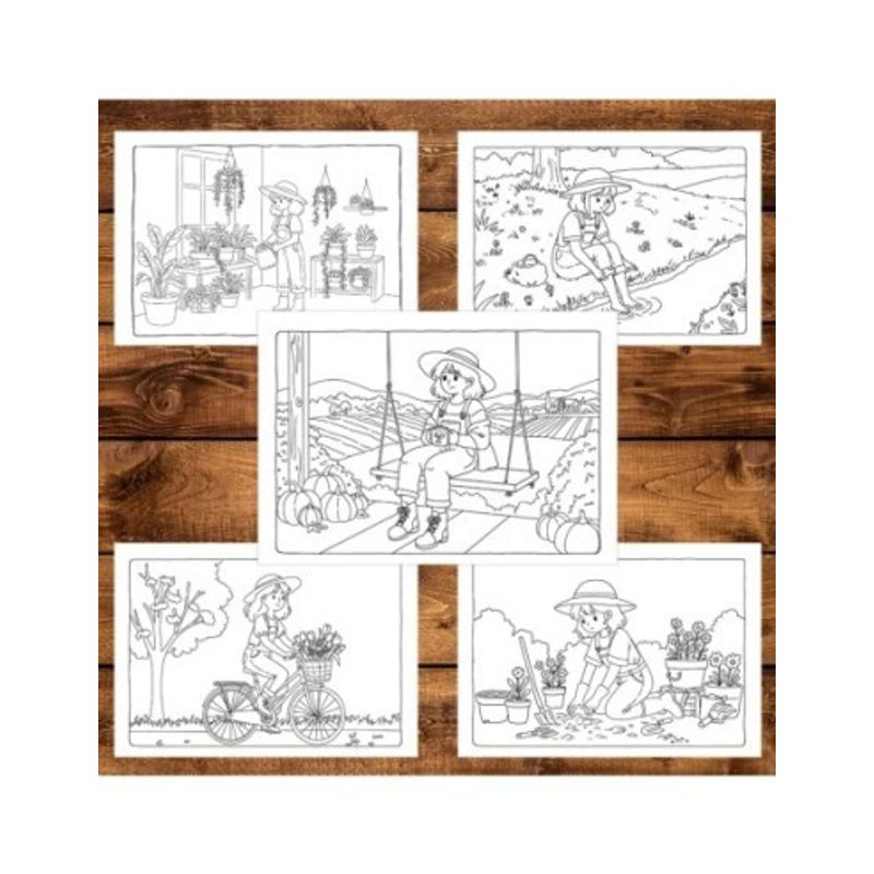 Carti si Birotica - Carti - Carti pentru copii - Carti de colorat - Carte de colorat, 42 de ilustratii Country Girl - Volumul I, 90 pagini, A5 - Infinity.ro