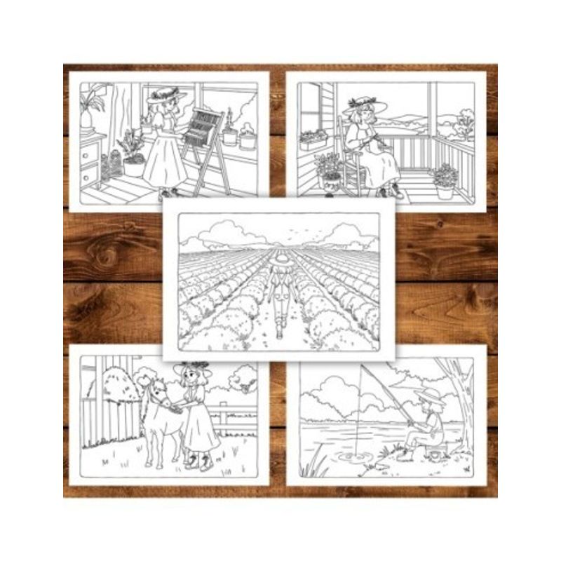 Carti si Birotica - Carti - Carti pentru copii - Carti de colorat - Carte de colorat, 42 de ilustratii Country Girl - Volumul II, 90 pagini, A5 - Infinity.ro