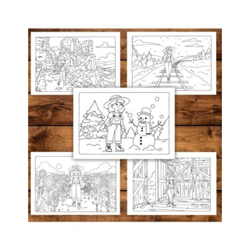 Carti si Birotica - Carti - Carti pentru copii - Carti de colorat - Carte de colorat, 42 de ilustratii Country Girl - Volumul II, 90 pagini, A5 - Infinity.ro